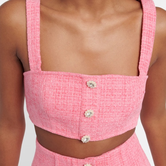 SELF-PORTRAIT
Bouclé embellished cropped top - Picture 4 of 4